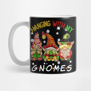 Funny Christmas Gnome Hanging With My Gnomies Family Pajamas Mug